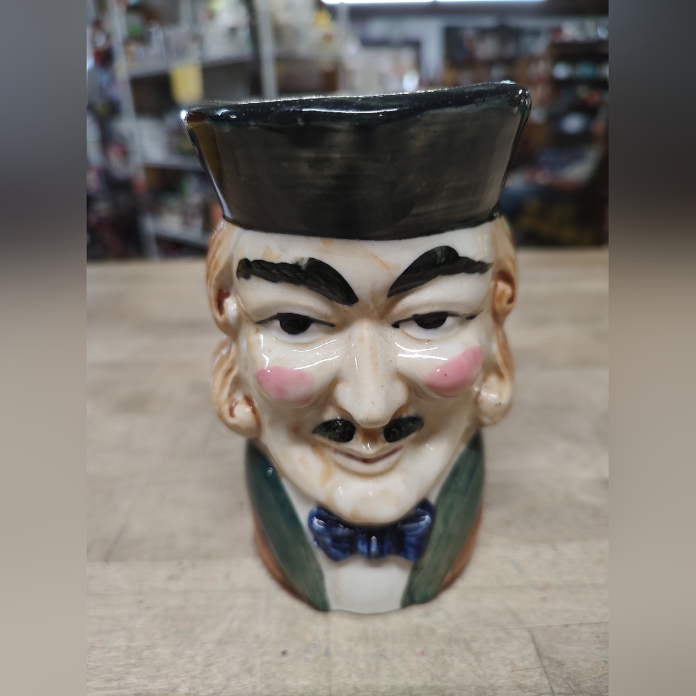 Vintage Ceramic Character Mug with Black Hat